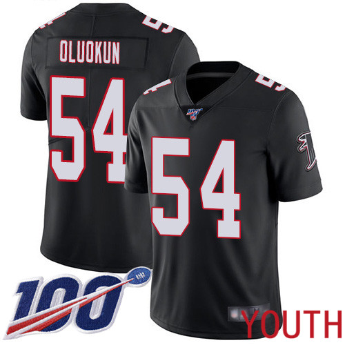 Atlanta Falcons Limited Black Youth Foye Oluokun Alternate Jersey NFL Football 54 100th Season Vapor Untouchable